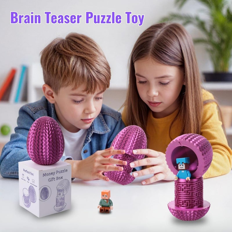 Galapopo Mystery Egg Puzzle Box, Money Puzzle Box for Cash Gift, Birthday Wedding Easter Xmas Holiday Celebration Money Gift Ideas, Brain Teaser Puzzle Toy for Adults Kids Teens - Image 2